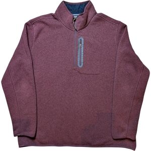 Quarter-zip Sweater In Burgundy Size XXL Tall